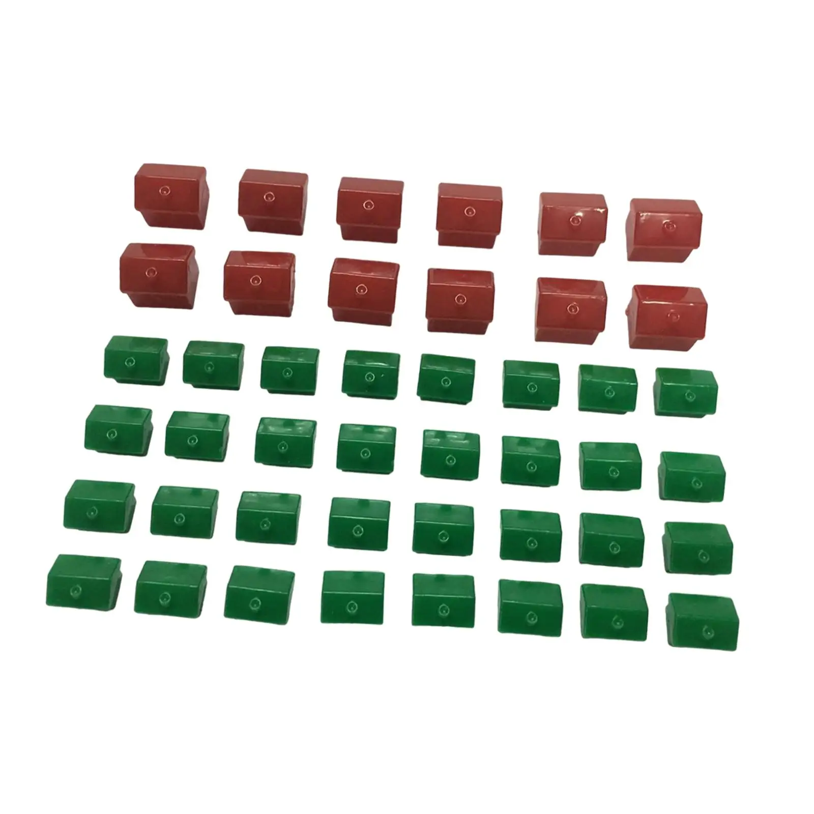 Hotel Game Replacement Pieces Hotels Houses Set Easy to Use Family Monopoly Replacement Pieces 12 Red Houses and 32 Green Houses