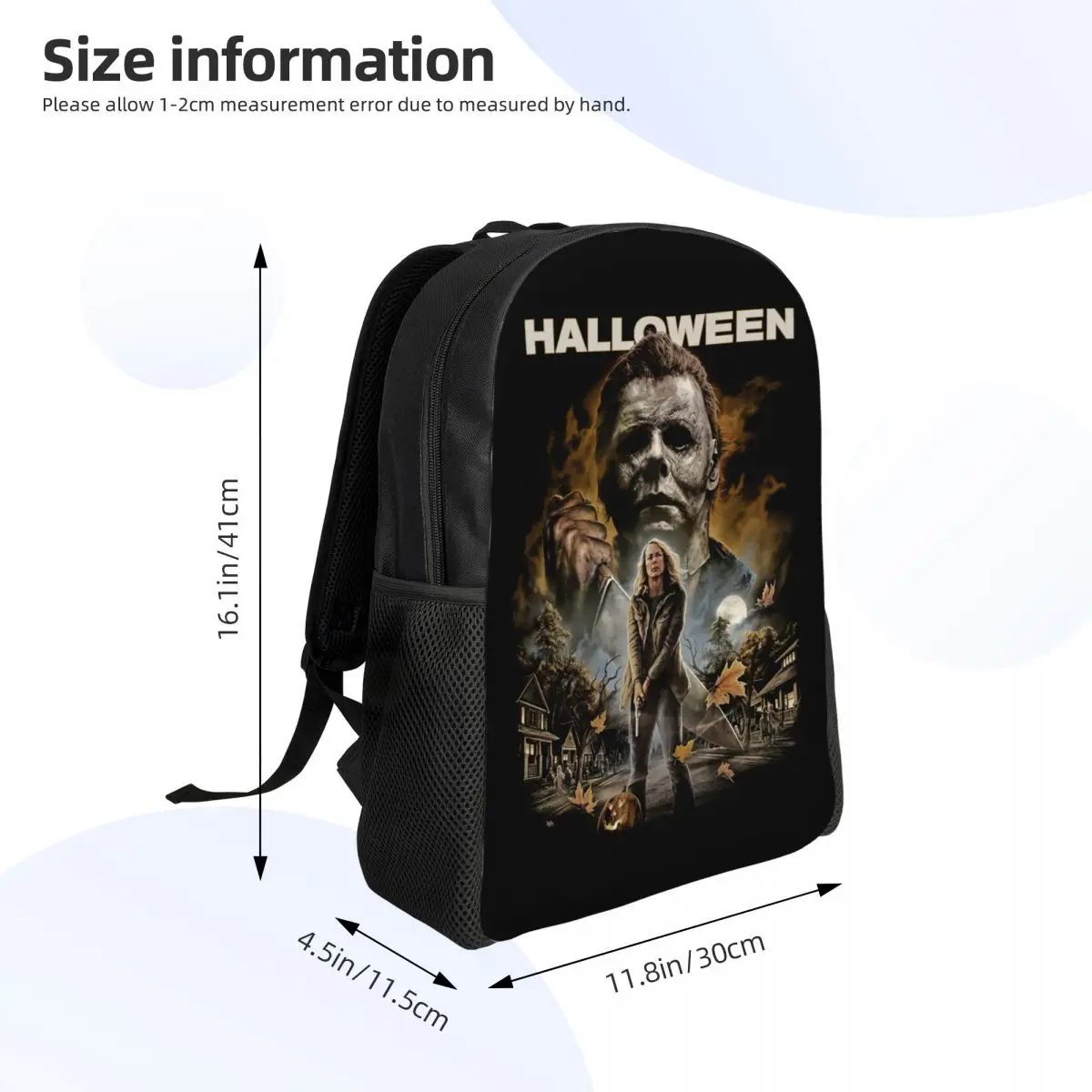 Michael Myers Laptop Backpack Women Men Basic Bookbag for College School Student Halloween Horror Movie Bags