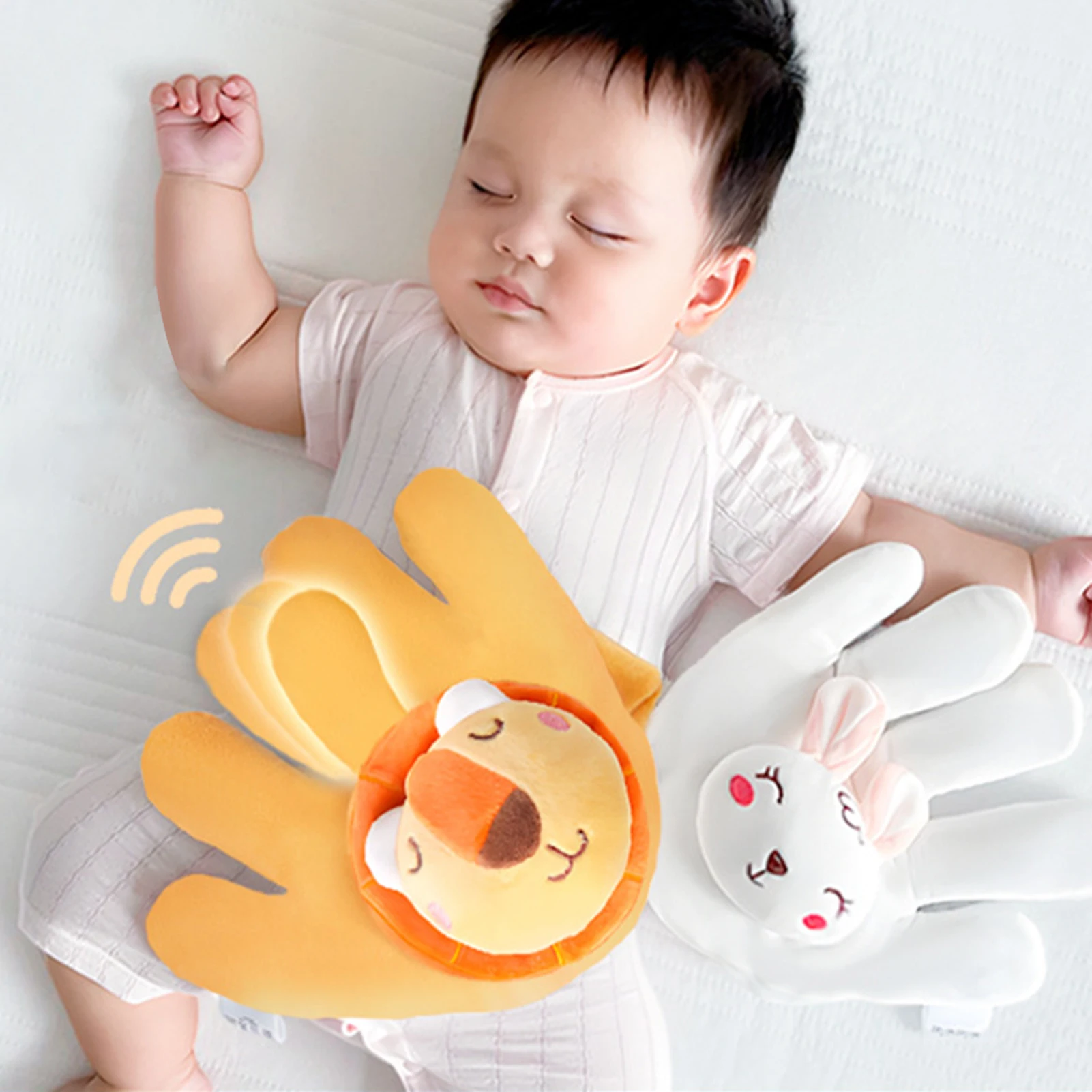 

Electric Baby Sleeping Anti-startle Soothing Device Newborn Soothing Palm Soft Cute Cartoon Hand Pacify Toy For Toddler Kids