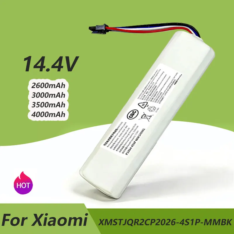

14.4V 3500mAh/2600mAh 2C XMSTJQR2C/For Xiaomi Trover Robot LDS Vacuum Mop Finder RLS3 Vacuum Cleaner Battery P2026-4S1P-MMBK