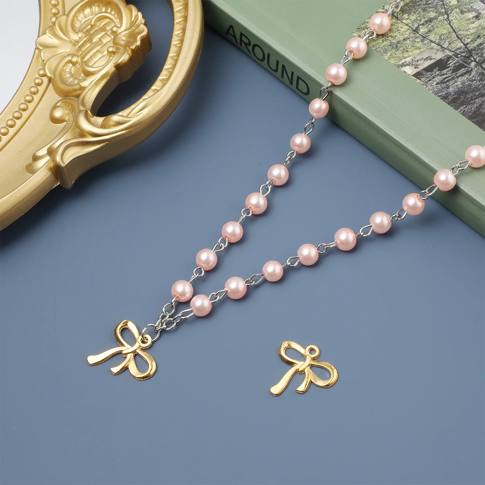 

100 Pcs Bow Earrings Jewelry Accessories Gold Charm Connector DIY Materials Decorative Parts Fashion Trendy Cute Making