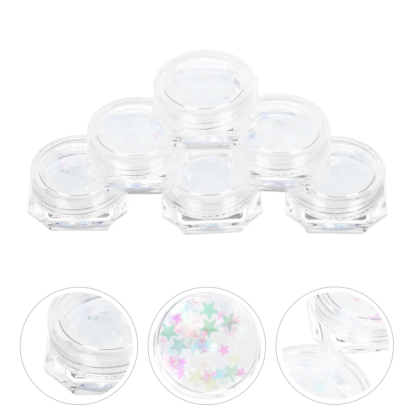 DIY Nail Art Sequins 6 Boxes Star Shaped Decals for Professional Learners Party Wedding Decor Nail Sequins