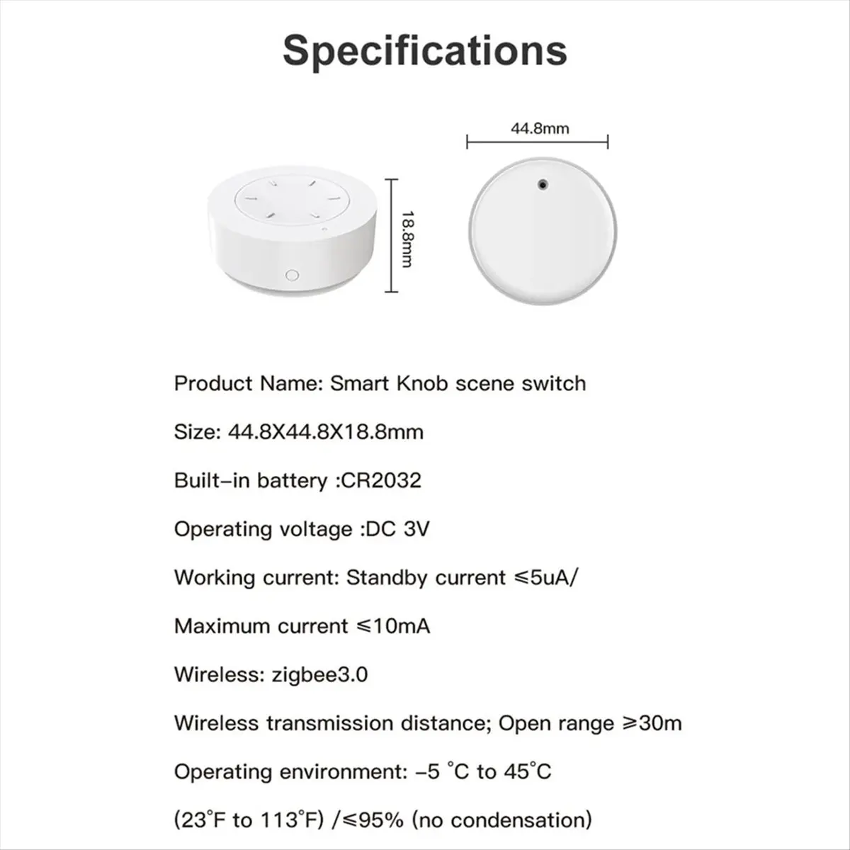 L77A Tuya Zigbee Smart Knob Button Scene Switch Wireless Random Sticker Smart Home Dimming Scene Switch
