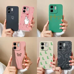 Cases For Infinix Smart 9 Love Heart Gesture Shockproof Anti-Fingerprint Liquid Silicone Back Cover For infinix smart 9 Funda