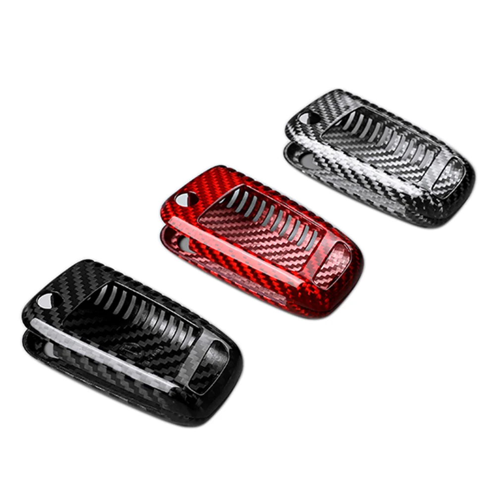 Car Key Cover Shell Keys Case Glass Fiber For VW Polo Golf 7 Tiguan For Skoda Karoq For SEAT Leon