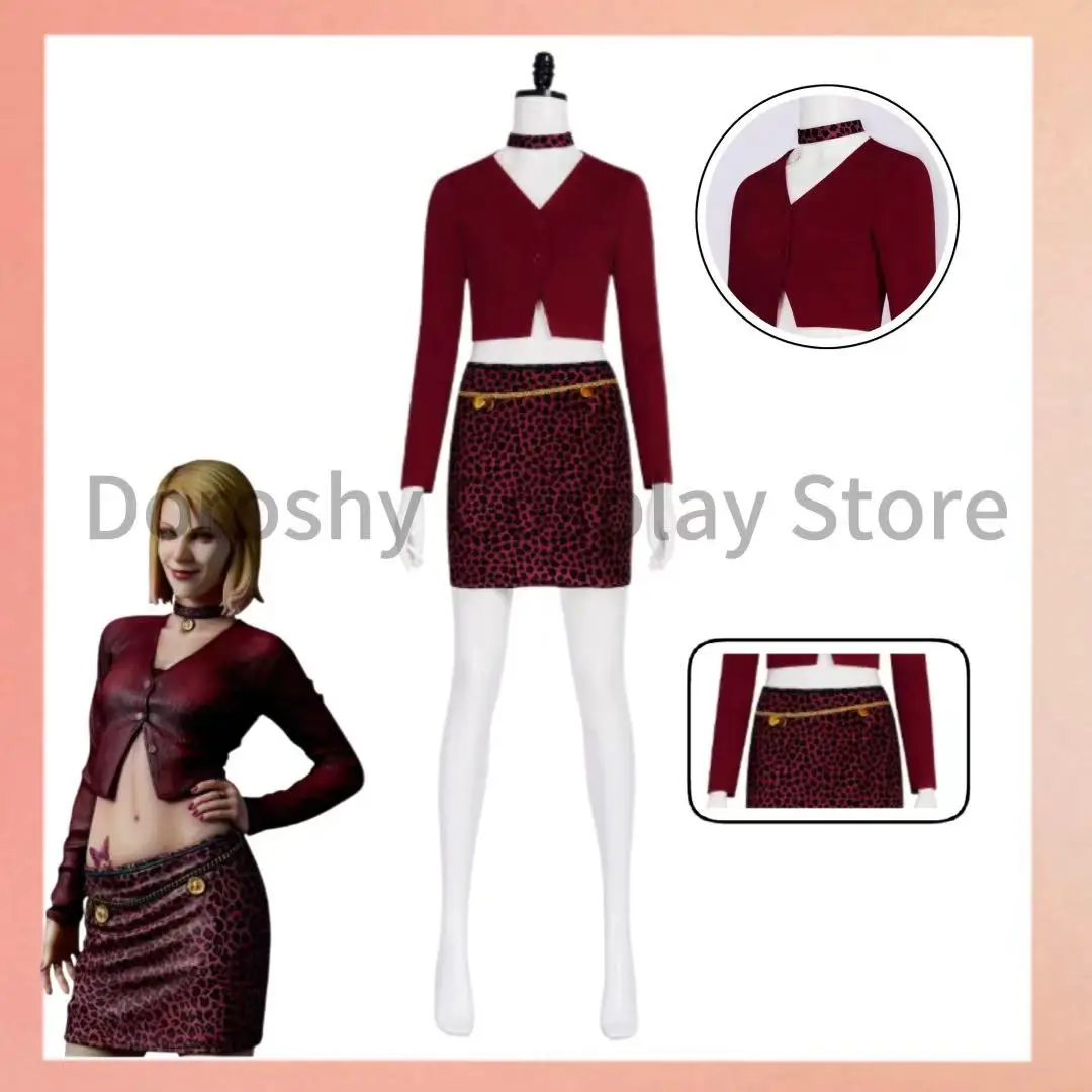 

Костюмы для косплея медсестры Марии из фильма Silent Fantasy включает красное пальто на тему ужаса для вечеринок и наряды для косплея