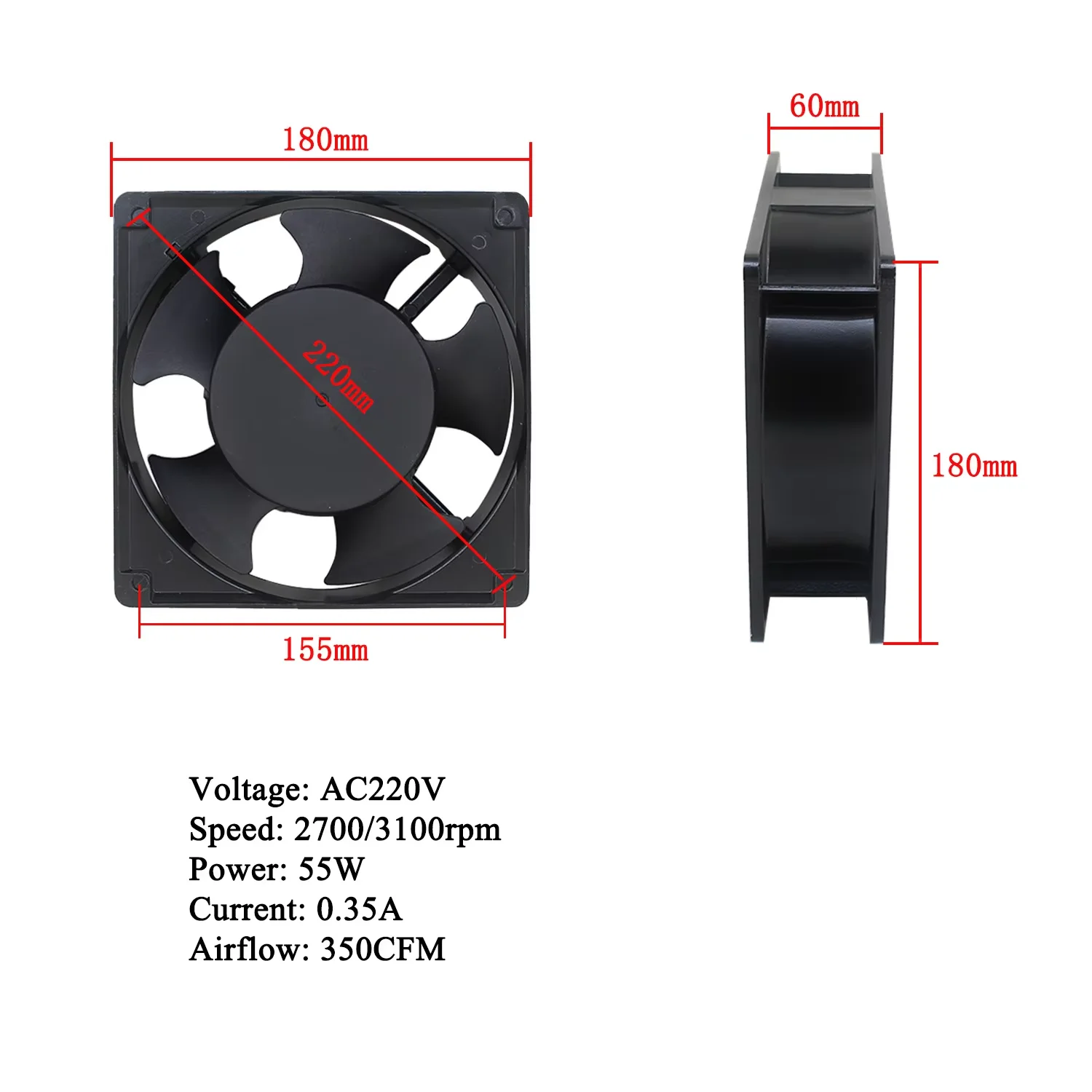 

180-мм малогабаритный конденсаторный радиатор для холодильника, водяное охлаждение, алюминиевые ребра и медные трубки, теплообменник с вентилятором, воздушное охлаждение