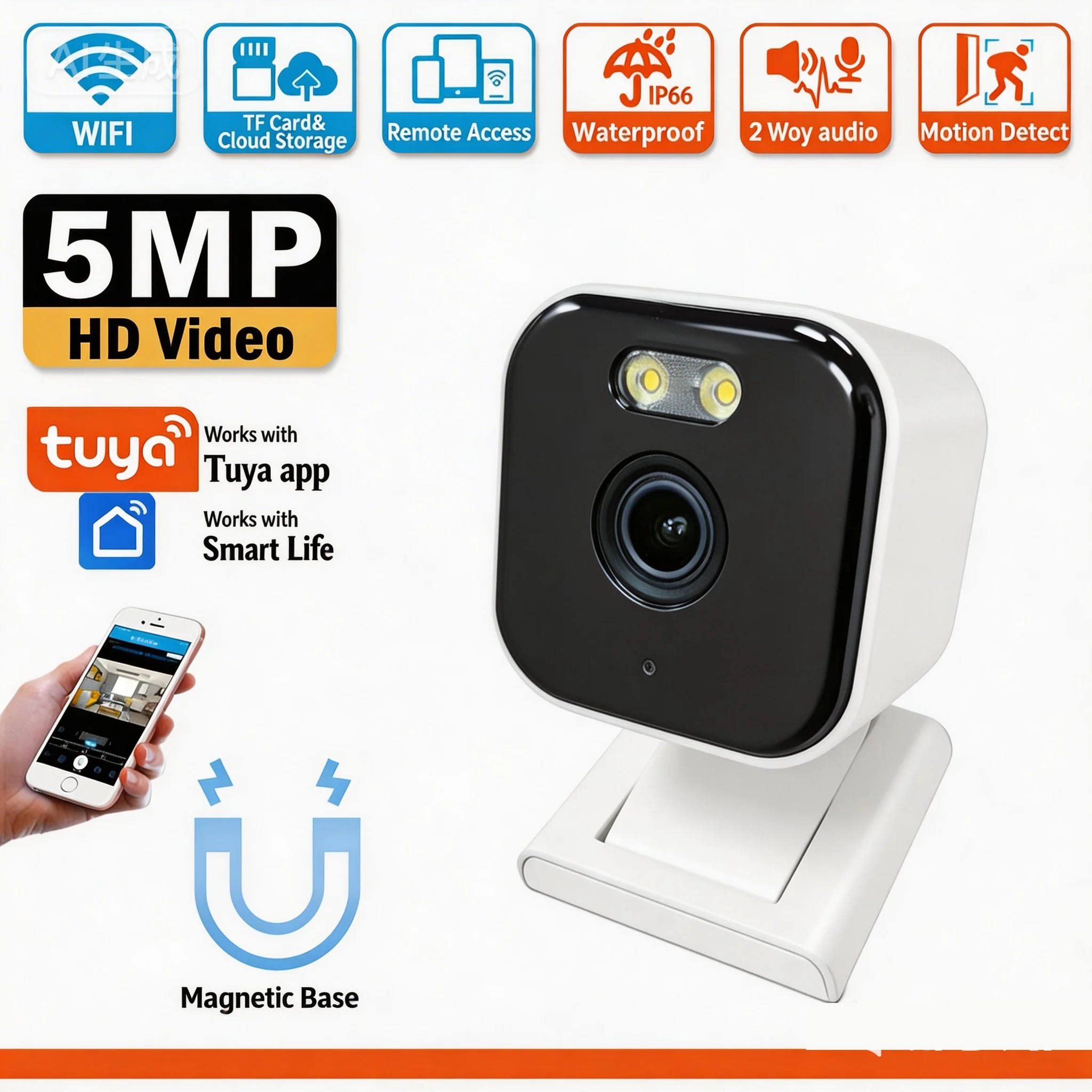 5MP Tuya Magnetic C…
