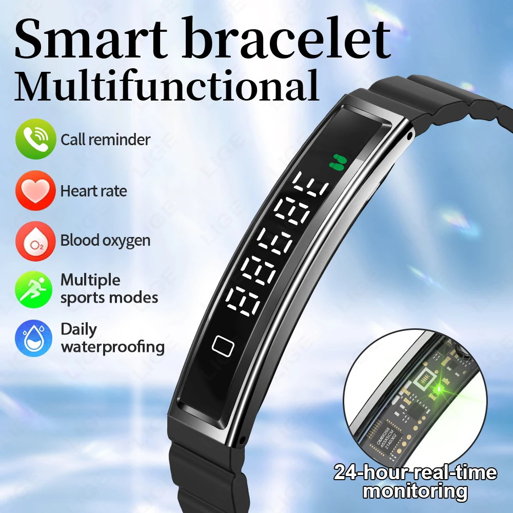 

New Sport Fitness Tracker Smart Bracelet Heart Rate Blood Oxygen Monitor Pedometer Call Reminder Smartwatch Band for Men Women