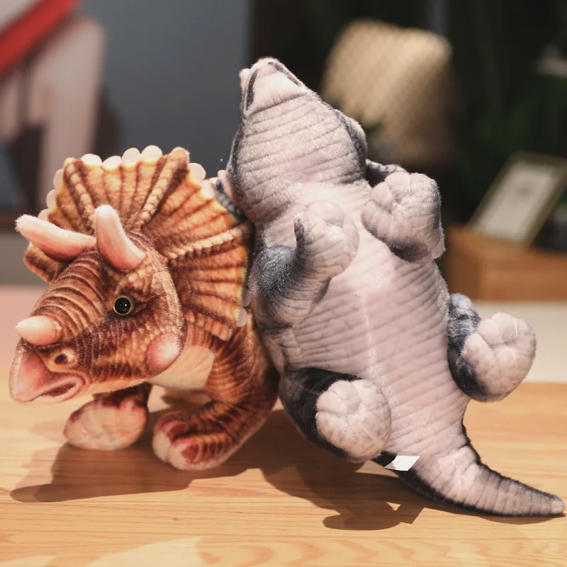 New Arrival realistyczne dinozaury pluszowa zabawka leśna symulacja zwierząt Triceratops Plushie lalki Dino zabawki prezent dla dzieci chłopca