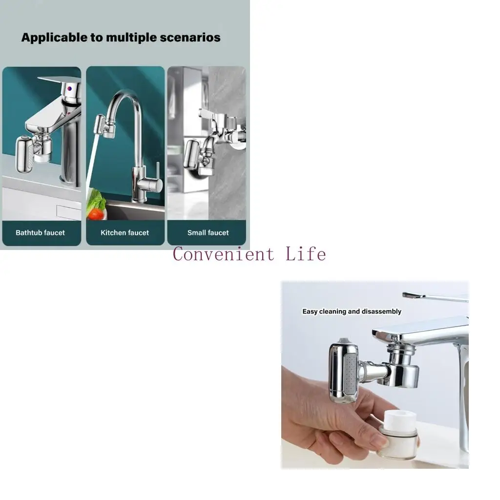 

L1EE Faucet Filter 4 Sprays Setting 360 Adjustable Rotation Quick Install Water Filter