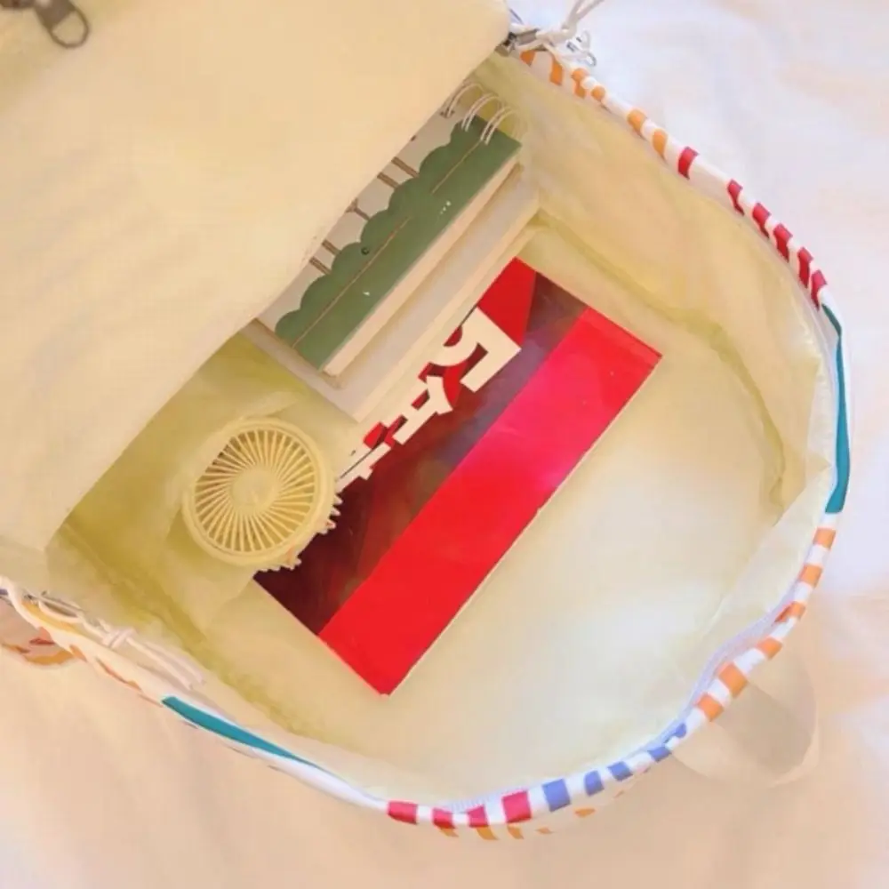 حقيبة مدرسية للكمبيوتر المحمول بشريط متين أكسفورد ذات سعة كبيرة حقيبة ظهر مخططة للكلية على الطراز الكوري حقيبة كتف مقاومة للماء للنساء #2