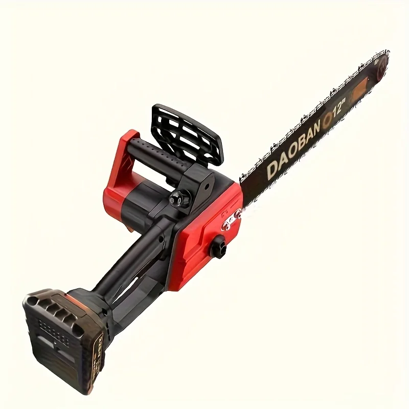 Drujbă cu Acumulator 12 inch și 2 Acumulatori, Tăiere Rapidă a Lemnului