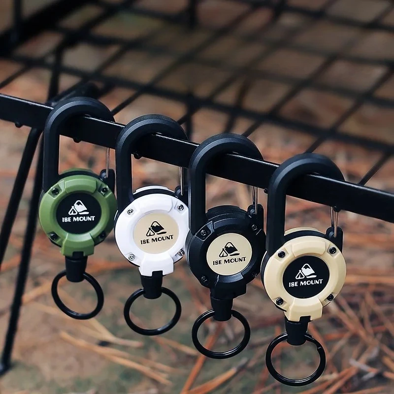 NEW Heavy Duty Retractable Pull Badges ID Reel Carabiner Key Chain Key Holder Outdoor Keychain Holds Multiple Tools
