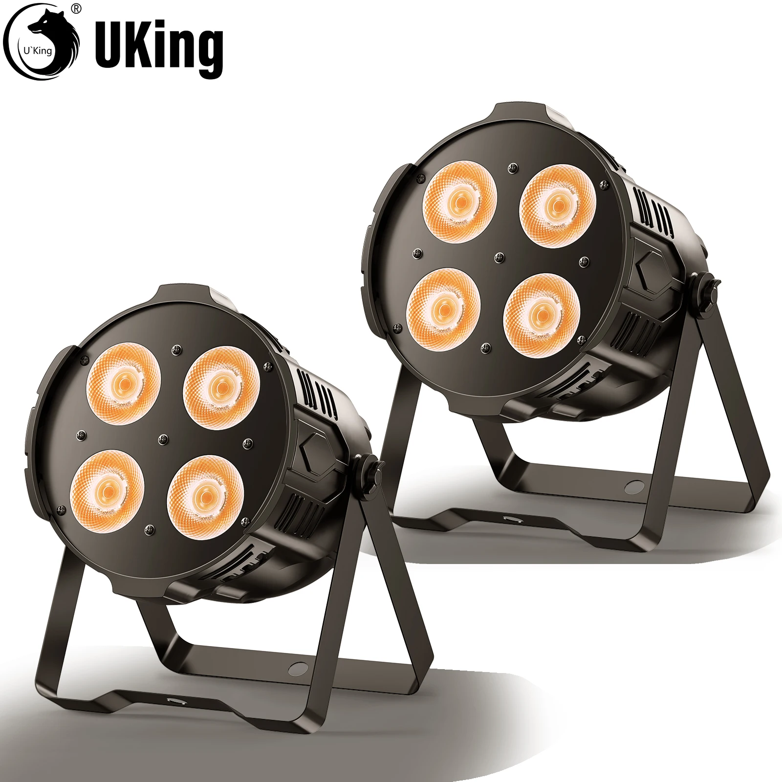 U'King 2Pcs/Set 4X50W COB LED Par Light White&Warm White Flat Light DMX DJ Light For Church Concert Wedding Party Stage Lighting