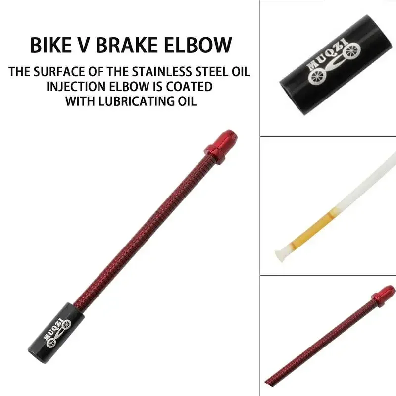 1/2pcs Bicycle V Brake Bend Pipe Stainless Steel Bike Bendable Spring Brake Bend Pipe Universal Cycling V Braking Flexible Wire