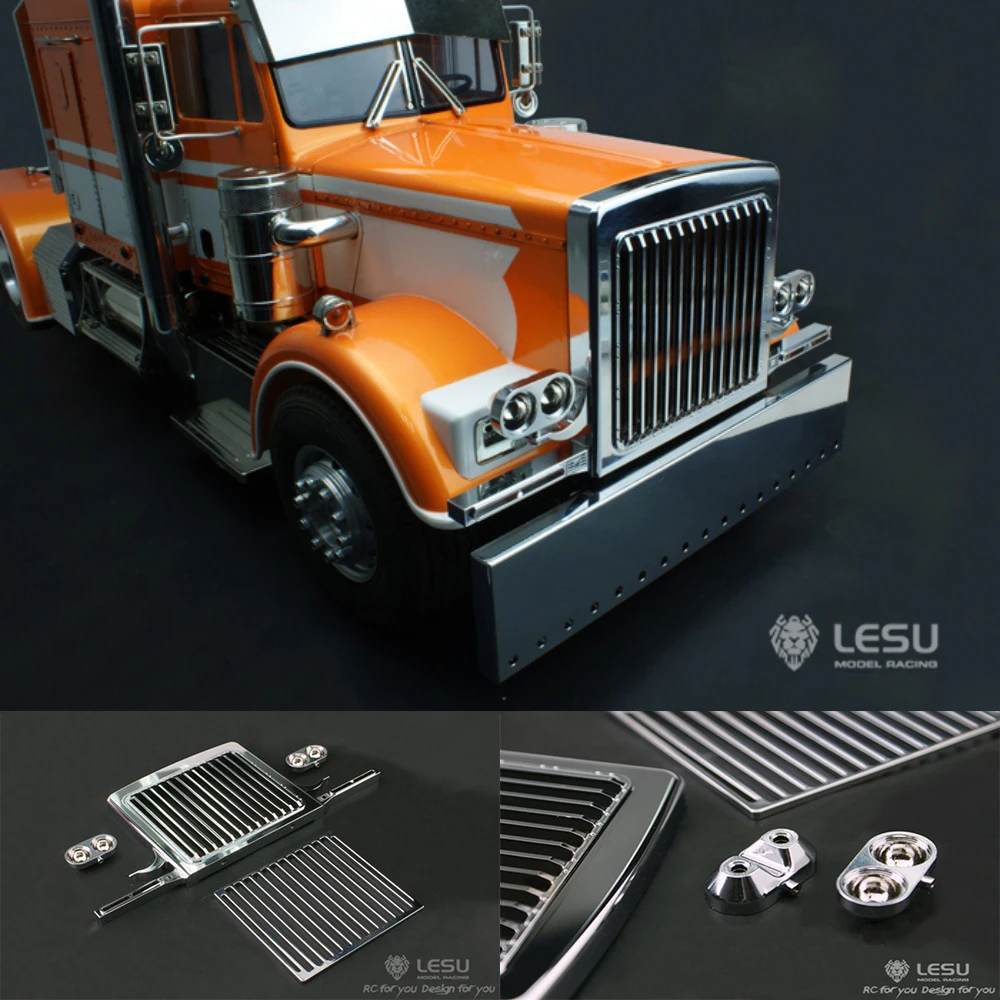 LESU 1/14 Metall-Frontgrill-Stoßstange für Tamiya King Hauler Grand Hauler RC Truck American Style Traktor Auto DIY Zubehör Spielzeug