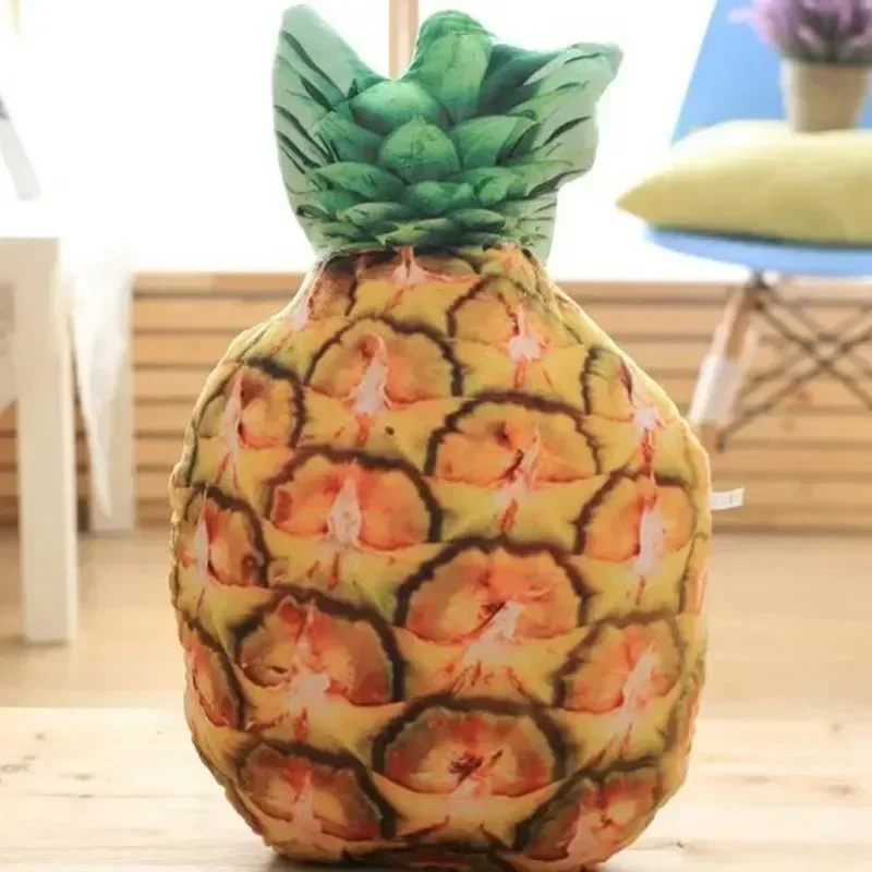 Almohada de fruta simulada, juguete de peluche de piña y fresa, decoración creativa para sofá, almacenamiento, regalo bonito y práctico