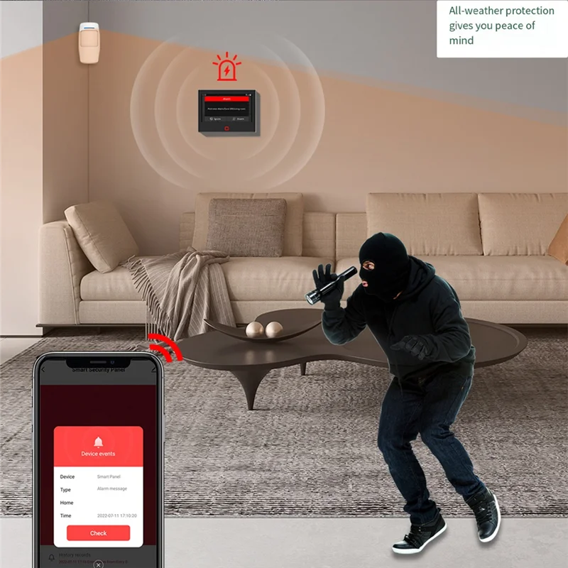 

ABMF-Умная домашняя сигнализация, беспроводная Wi-Fi и 4G, 7-дюймовая панель для домашней охранной сигнализации, британская вилка