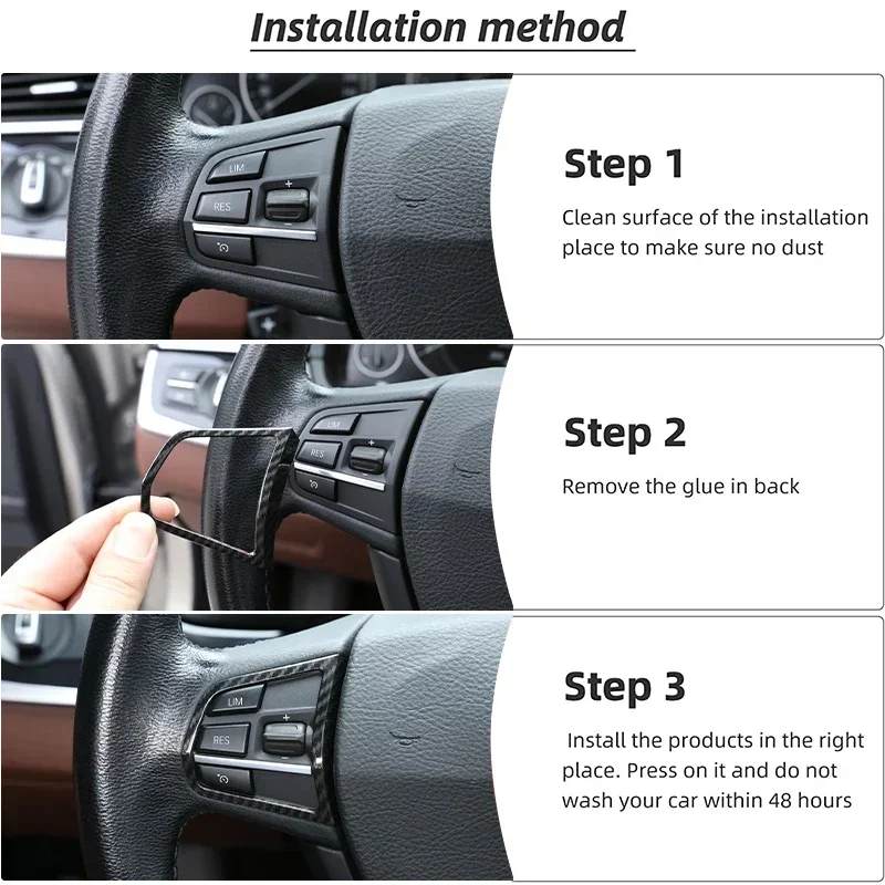 For BMW 5 Series F10 2011-2017 Accessory Carbon Fiber Interior Dashboard Console Gear Shift Panel Decoration Cover Trim Stickers 4