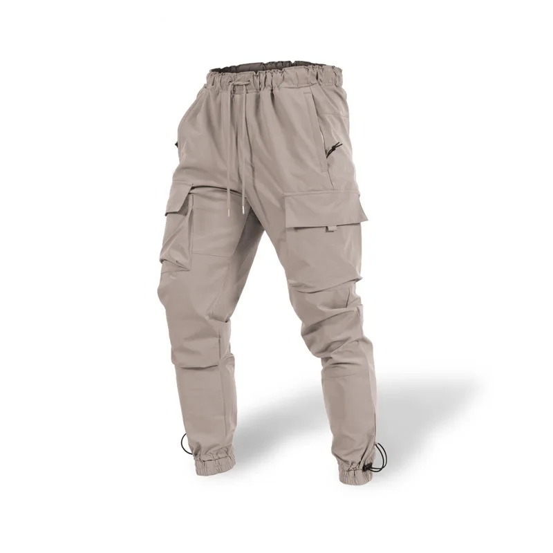 Pantalones deportivos informales para hombre, peto holgado de gran tamaño, tejido rápido, con múltiples bolsas, novedad de otoño e invierno, 2023