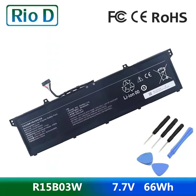 

New R15B03W Laptop Battery For Xiaomi Pro 15 2021 OLED XMA2009-AL XMA2009-DB XMA2009-FJ XMA2009-EJ XMA2009-AJ 7.7V 66Wh