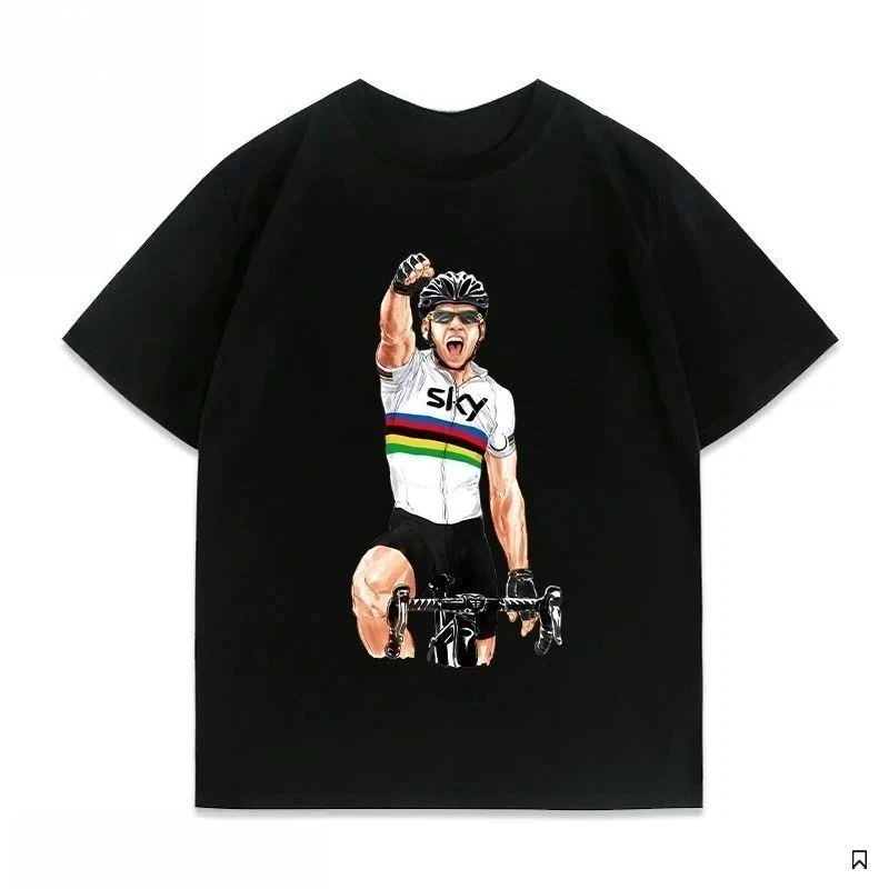 

Футболка с короткими рукавами Ring French King Sagan Road Cycling Race Around Mark Cavendish для мужчин и женщин, хлопок