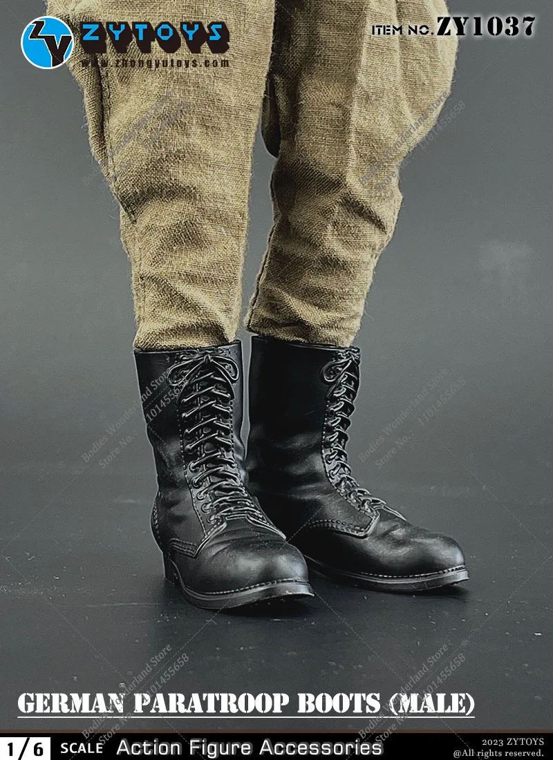 ZYTOYS 1/6 WWII Soviet Solider Boots German Paratrooper Hollow Combat Shoes Model for 12'' Female/Male Action Figure BJD Doll