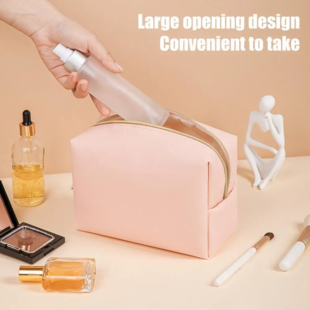 

Capacity Makeup Bag Versatile Travel Toiletry Bag Stylish Faux Leather Makeup Bag for Travel Use for Business for Women