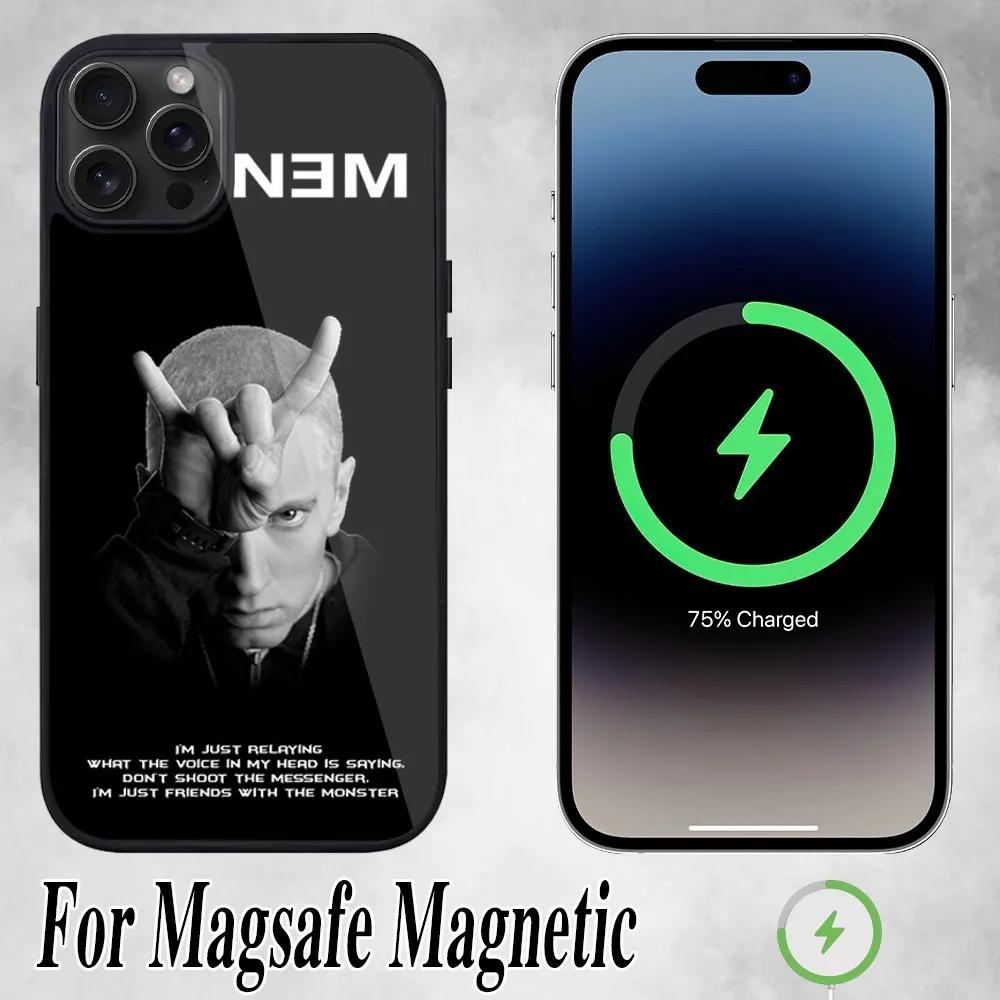 Hop Rapper Eminem Phone Case For iPhone 11 Mini 12 13 Max 14 Plus 15 Pro Magesafe Magnetic Shell