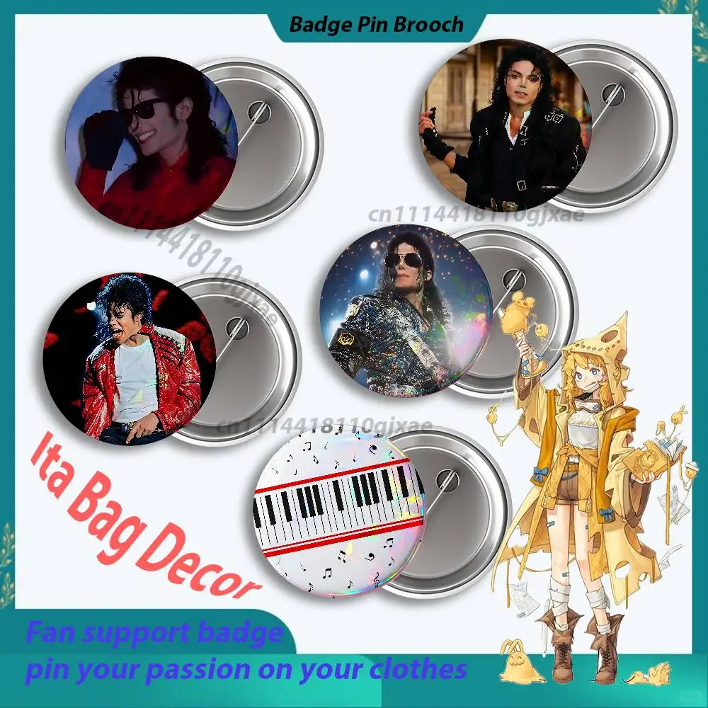M-Michael J-Jackson Badges Round Nijigen Otaku Culture IP peripheral products 58 44 32 75 25mm Mini Ita Bag Decor