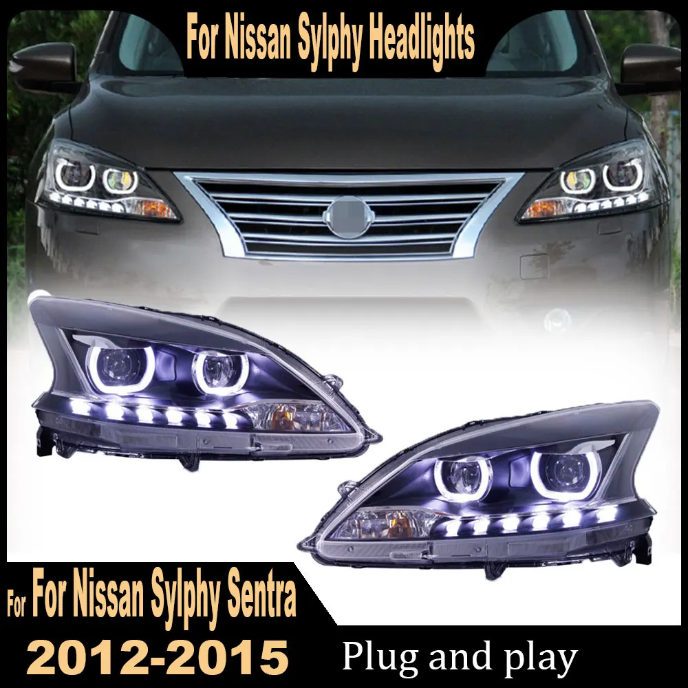 Car Headlight For Nissan Sylphy Headlights 2012 2013 2014 2015 LED Head Lamp Car Styling DRL Signal Projector Lens Accessories