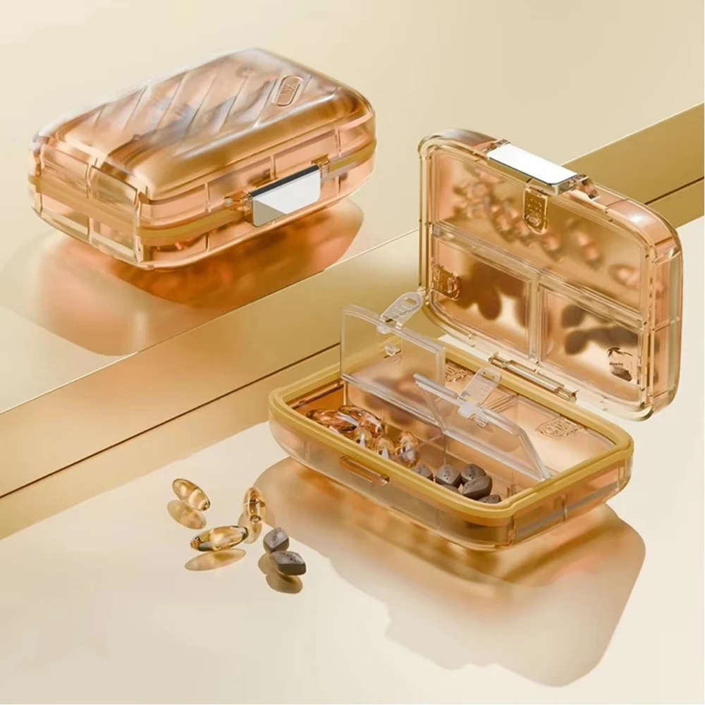 

Portable Medicine Box PC&ABS Material 7 Grids Sealed Moisture-Proof Large Capacity Avoid Light Design Small Pill Storage Box