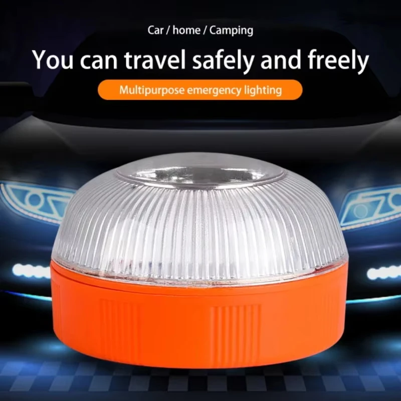 Magnetic Portable Strobe Warning Light Yellow Emergency Lamp Safety Alert Light Road Accident Outdoor Camping Road Safety Light