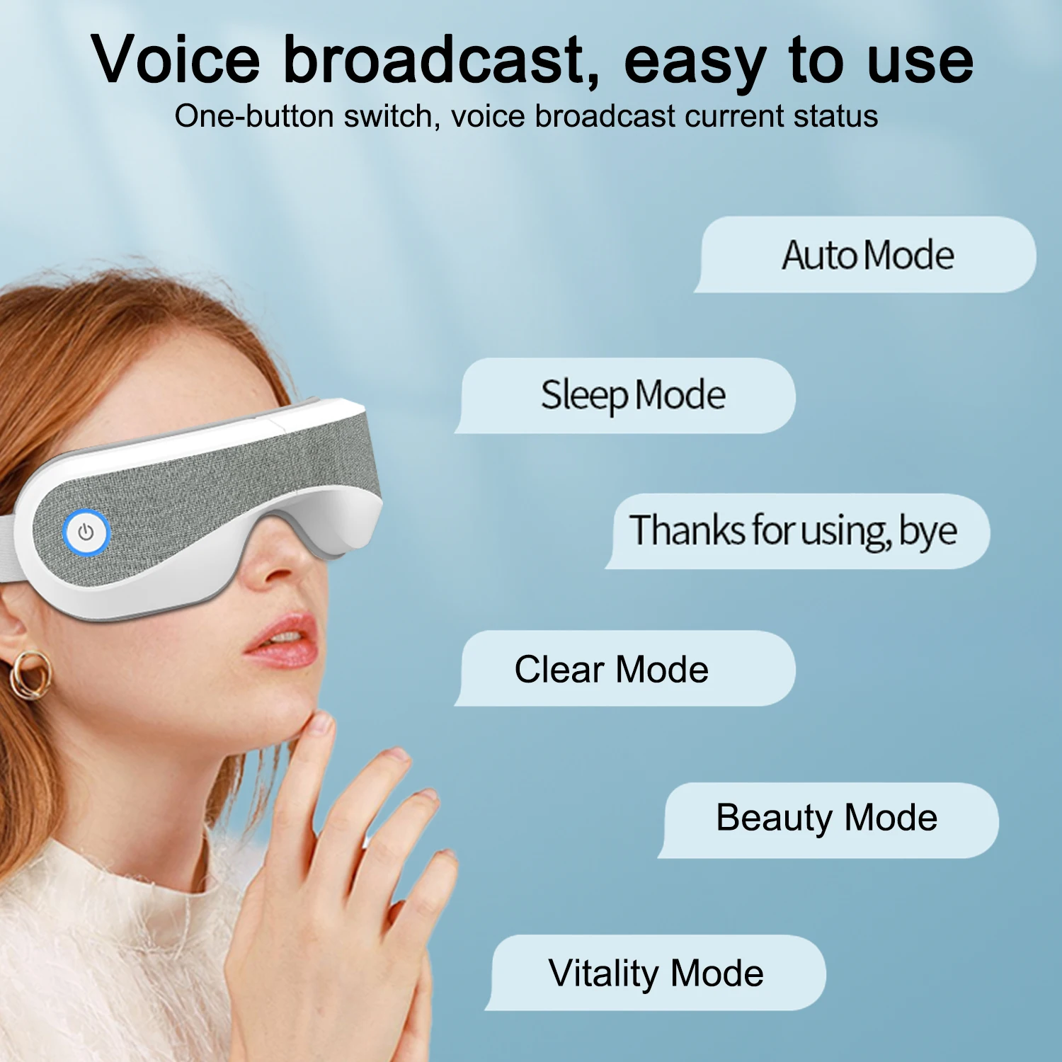 3D Eye Beauty Massage Device Heat Heating Intelligent Bluetooth Eye Massagerfor Relax Eye Strain, Reduce Dark Circles,Gifts