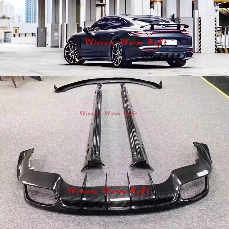 For 971 carbon fiber car Front Bumper Lip Splitter rear diffuser spoiler side skirts apron for Porsche Panamera 971 car body kit