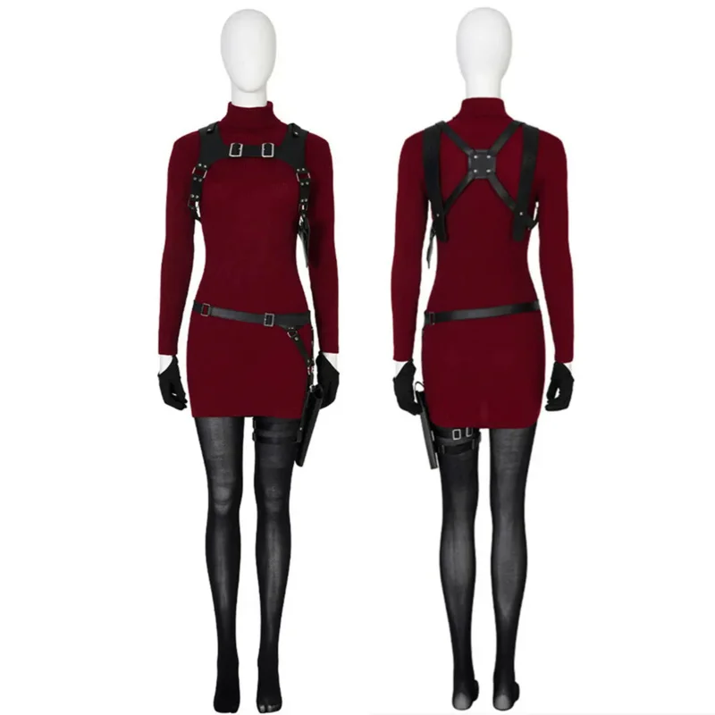 

Костюм для косплея Cosdad диска Ada Wong, женское платье для взрослых, карнавальный костюм для Хэллоуина, ярко-красный костюм