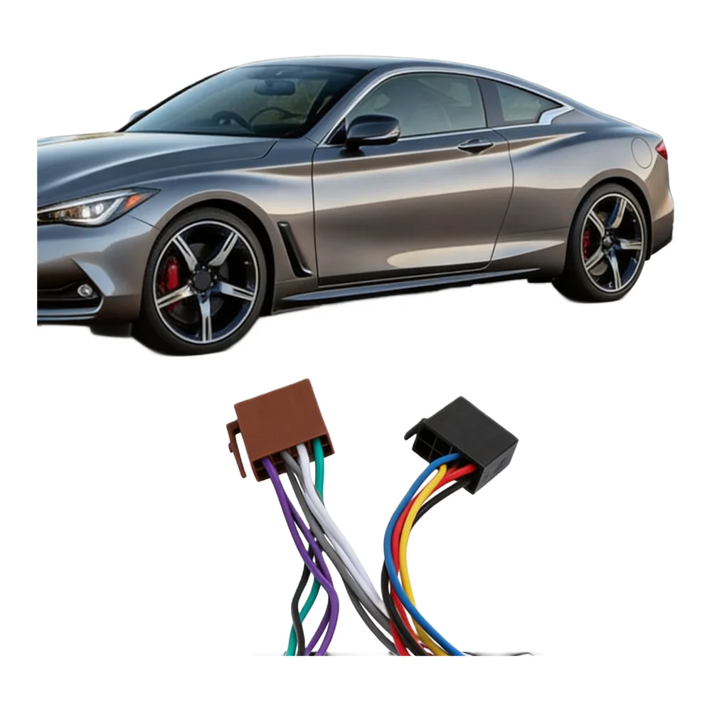 Car Stereo Wiring Harness Black White Stereo Radio Adaptor 12V Voltage ABS PC Material Direct Installation Quick Installation