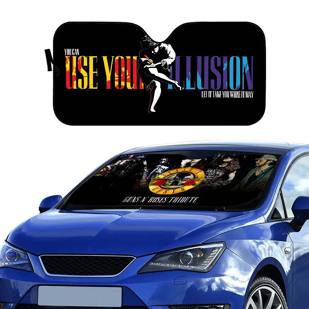 Hot Band G-Guns N Roses Windshield Sun Shade For Sedans,51.2