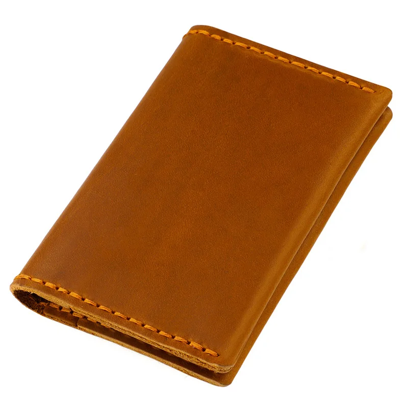 Handmade Leather Bifold Mens Card Holder Wallet Rustic Designer Cardholders Creditcard for Menmens Card Case