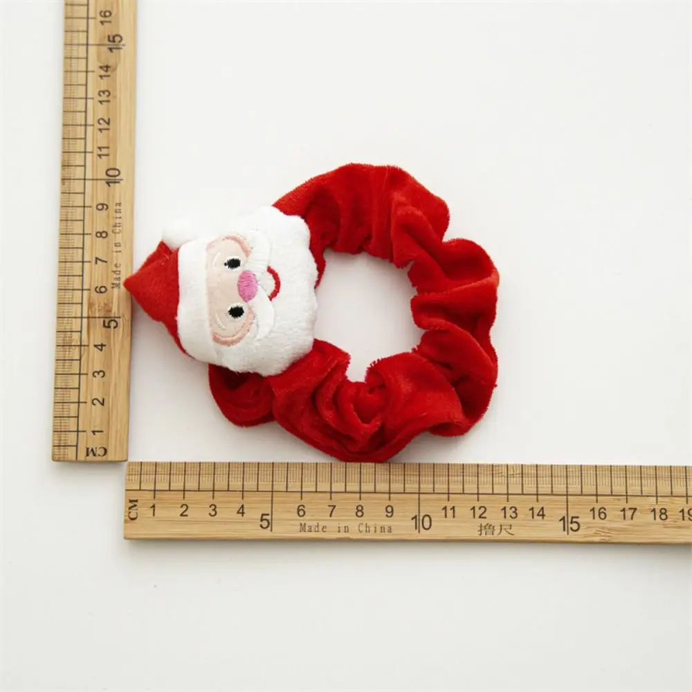 لينة الشتاء عيد الميلاد Scrunchies القطيفة الكرتون الشعر حبل سانتا كلوز لطيف فتاة سانتا كلوز