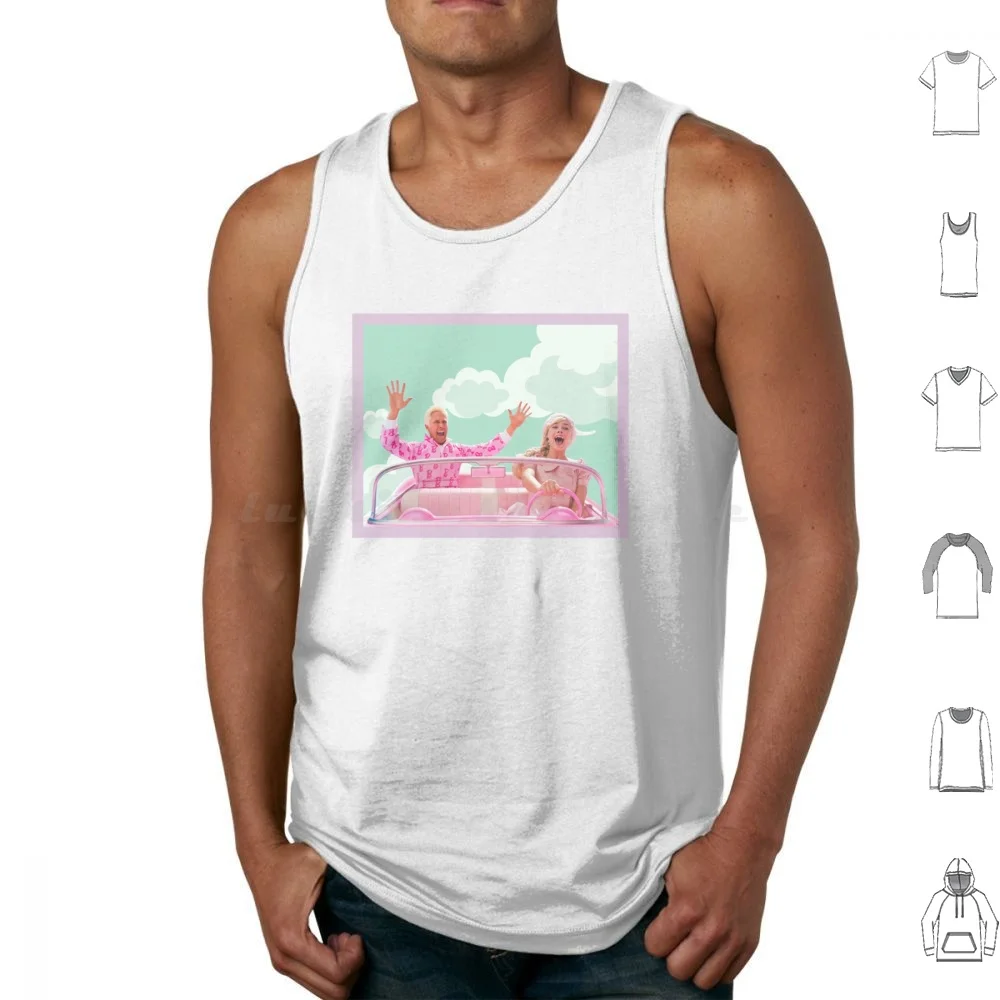 And Ken Driving Tank Tops Print Cotton Ken Kenough Enough Gosling Movie Pink Y2k Greta Beach Gerwig Margot Robbie Rainbow