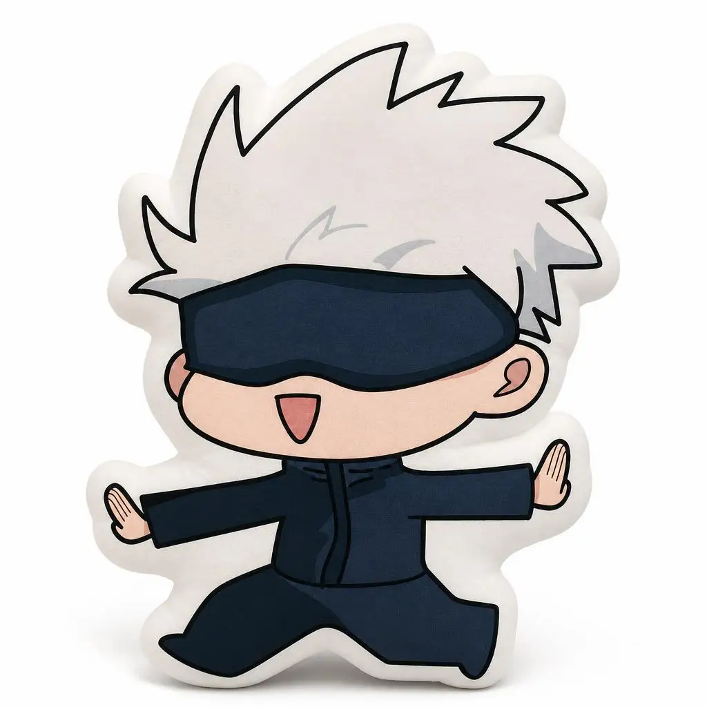 JJK Anime Gojo Satoru Chibi Plush Pillow Cushion Irregular Stuffed Throw Pillow Home Decor Gift Sofa Bed Couch