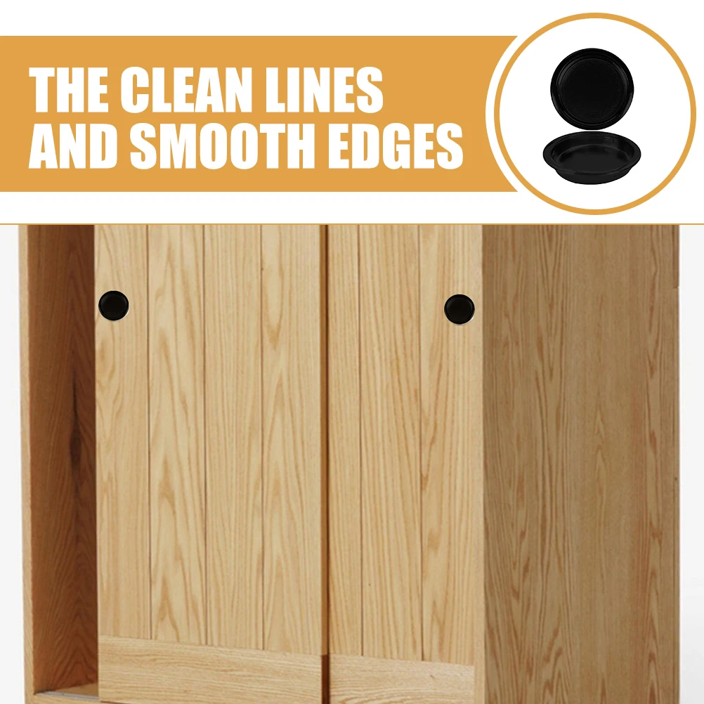 

2Pcs Barn Door Handle Round Design Simple Color Durable Steel for Sliding Doors Cabinets Closets Furniture Accessory