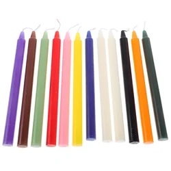 12pcs Taper Candles Household Colored Unscented Dinner Candles For Wedding Long-stem 16cm