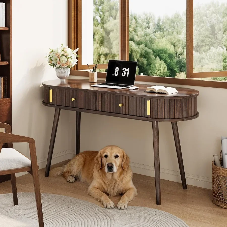 Office Desk with 2 Drawers, 55 Laptop Computer Work Study Desk
