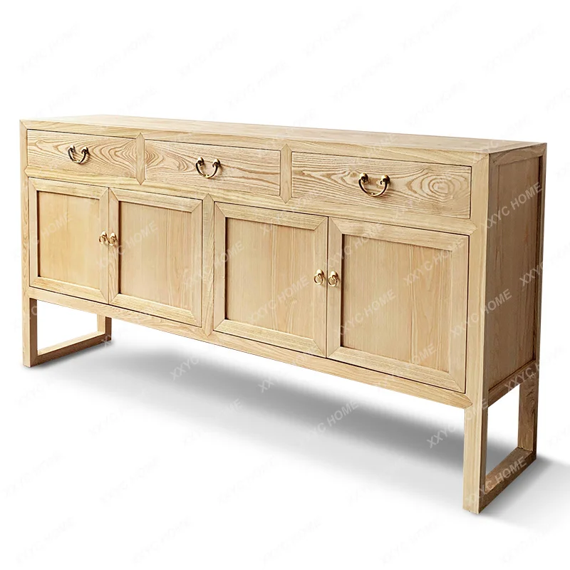 

Chinese ash wood home entrance cabinet simple locker