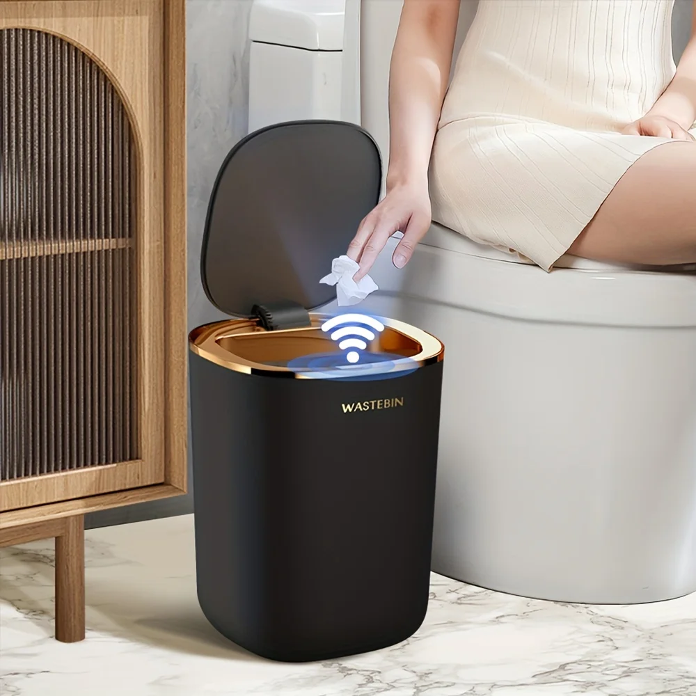 Bathroom Smart Sensor Trash Can 12L Luxury Garbage Bucket Automatic Trash Bin For kitchen Toilet Wastebasket Smart Home