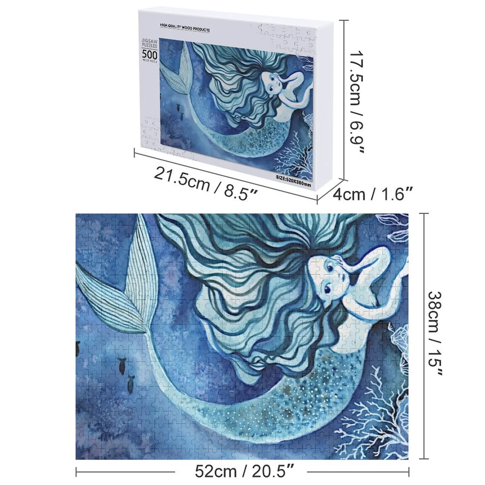 นางเงือก 01 2020 จิ๊กซอว์ จิ๊กซอว์แบบกำหนดเองสำหรับเด็ก ปรับแต่งด้วยภาพถ่าย เกมปริศนาสำหรับเด็ก