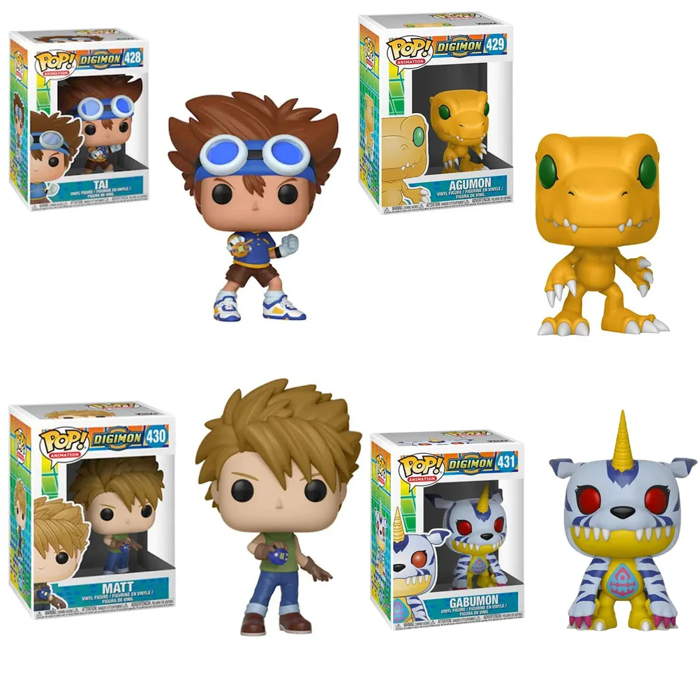 Funko Pop Animation Digimon Tai #428 Agumon #429 Matt #430 Gabumon #431 Vinyl Action Figures Dolls Toys Gift for Kids